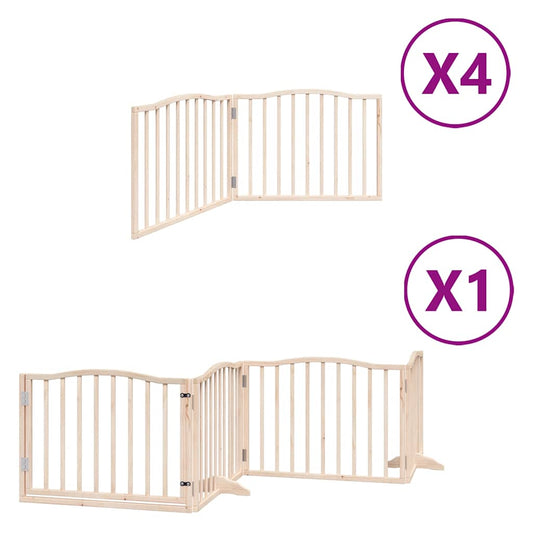 Dog Gate with Door Foldable 12 Panels 960 cm Poplar Wood Dog Gate with Door Foldable 12 Panels 960 cm Poplar Wood
