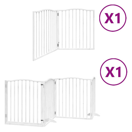 Dog Gate with Door Foldable 6 Panels White 480 cm Poplar Wood Dog Gate with Door Foldable 6 Panels White 480 cm Poplar Wood