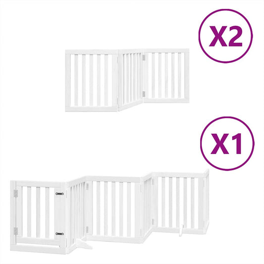 Dog Gate with Door Foldable 12 Panels White 600 cm Poplar Wood Dog Gate with Door Foldable 12 Panels White 600 cm Poplar Wood