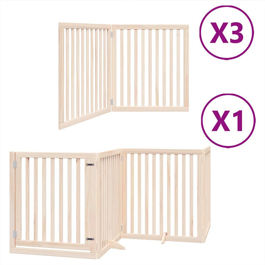 Dog Gate with Door Foldable 10 Panels 800 cm Poplar Wood Dog Gate with Door Foldable 10 Panels 800 cm Poplar Wood