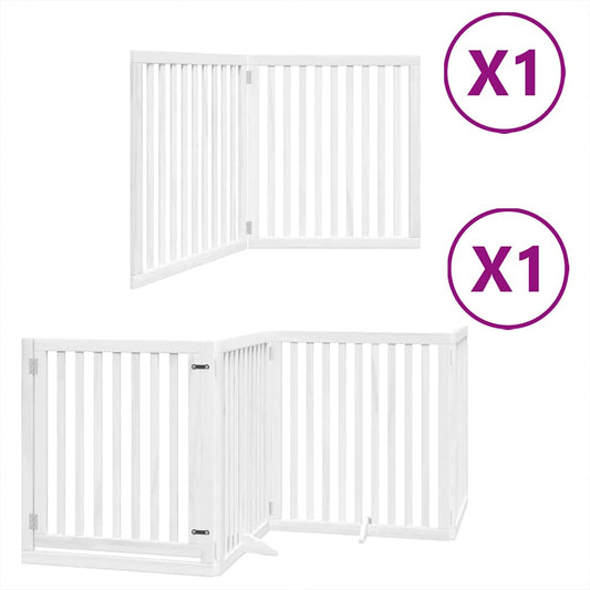 Dog Gate with Door Foldable 6 Panels White 480 cm Poplar Wood Dog Gate with Door Foldable 6 Panels White 480 cm Poplar Wood