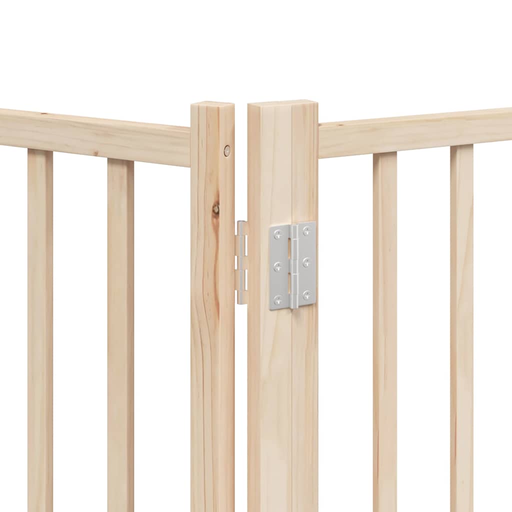 Dog Gate with Door Foldable 9 Panels 450 cm Poplar Wood