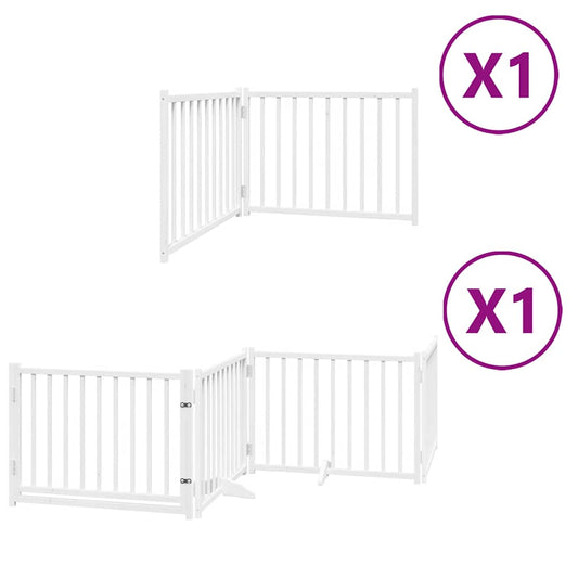 Dog Gate with Door Foldable 6 Panels White 480 cm Poplar Wood Dog Gate with Door Foldable 6 Panels White 480 cm Poplar Wood