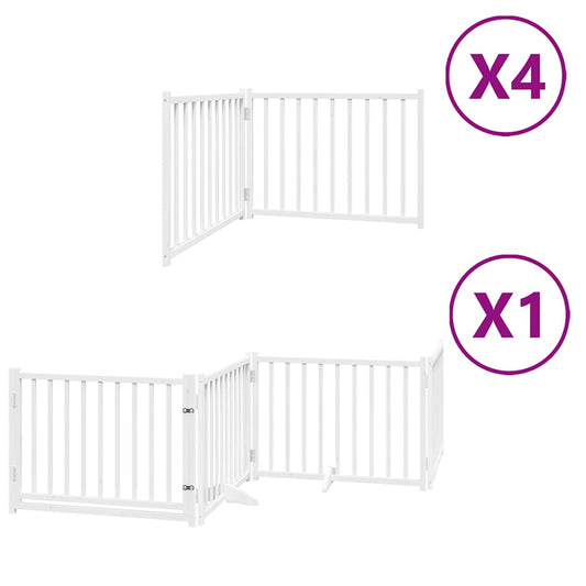 Dog Gate with Door Foldable 12 Panels White 960 cm Poplar Wood Dog Gate with Door Foldable 12 Panels White 960 cm Poplar Wood