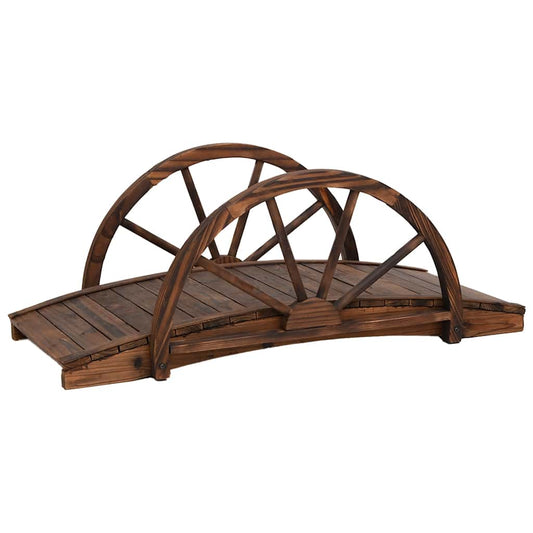 Garden Bridge with Half-wheel 99x50x38 cm Solid Wood Fir Garden Bridge with Half-wheel 99x50x38 cm Solid Wood Fir