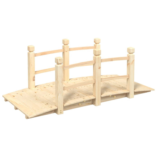 Garden Bridge with Railings 150x67x56cm Solid Wood Spruce Garden Bridge with Railings 150x67x56cm Solid Wood Spruce