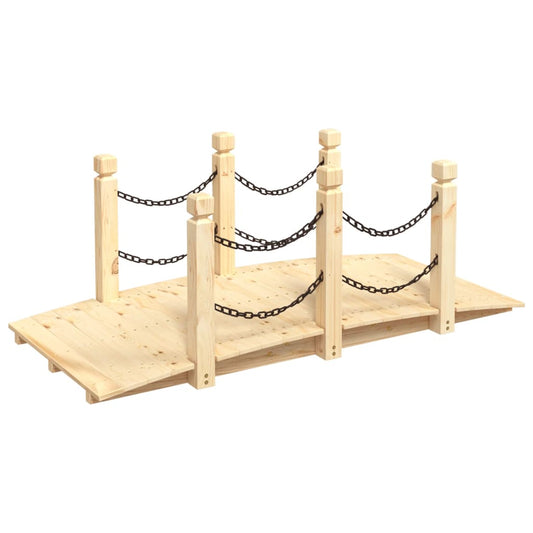 Garden Bridge with Chain Railings 150x67x56cm Solid Wood Spruce Garden Bridge with Chain Railings 150x67x56cm Solid Wood Spruce