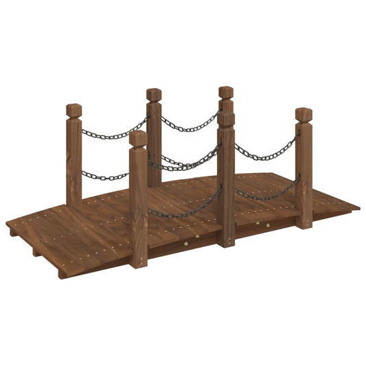 Garden Bridge with Chain Railings 150x67x56cm Solid Wood Spruce Garden Bridge with Chain Railings 150x67x56cm Solid Wood Spruce