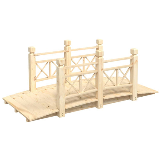 Garden Bridge with Railings 150x67x56cm Solid Wood Spruce Garden Bridge with Railings 150x67x56cm Solid Wood Spruce