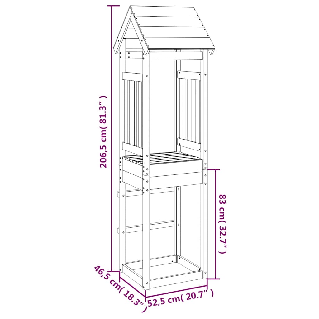 Play Tower 52,5x46,5x206,5 cm Impregnated Wood Pine