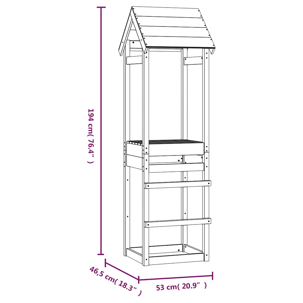 Play Tower 53x46,5x194 cm Solid Wood Pine