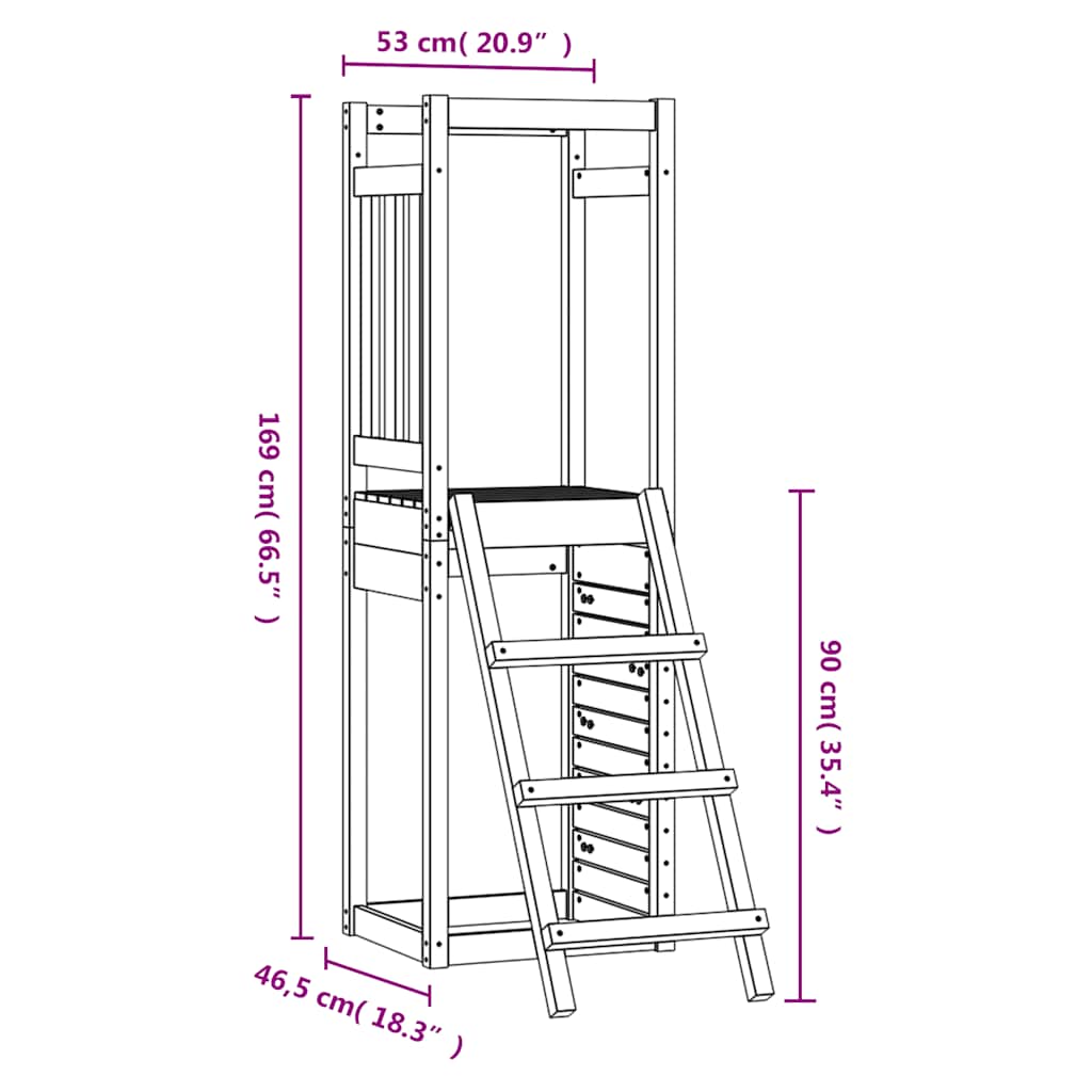 Outdoor Playset 53x46,5x169 cm Impregnated Wood Pine