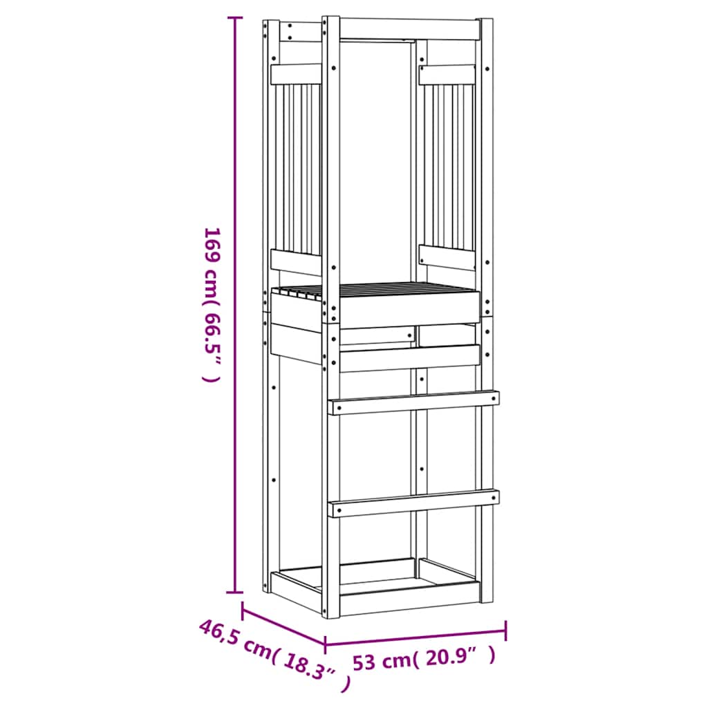 Play Tower | Natural Pine | Treated Pine Wood | Standard | Durable