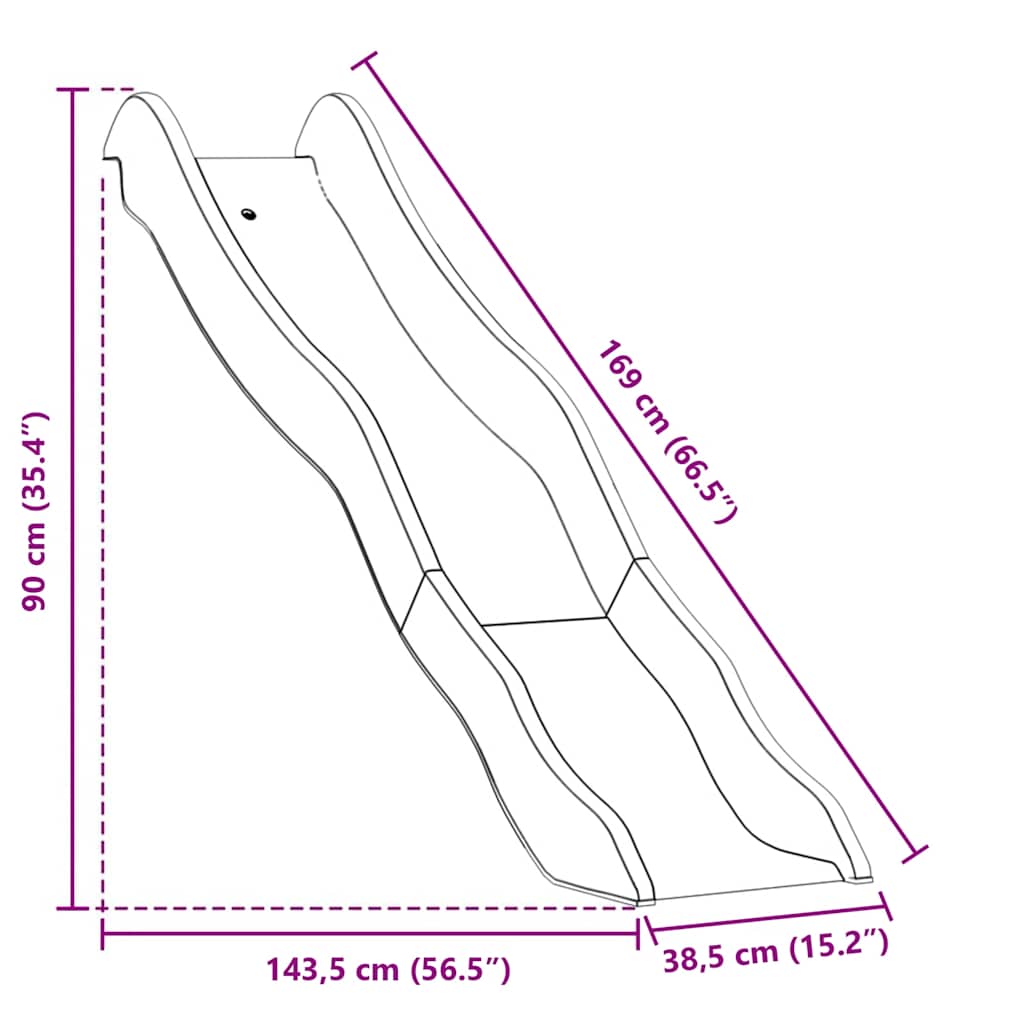 Play Slide Blue 174x38 cm Polypropylene
