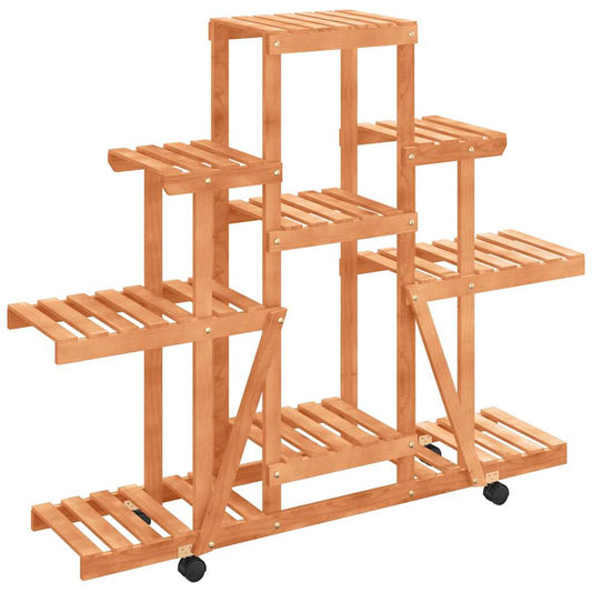 Flower Stand with Wheels 110x25x101 cm Solid Wood Fir Flower Stand with Wheels 110x25x101 cm Solid Wood Fir