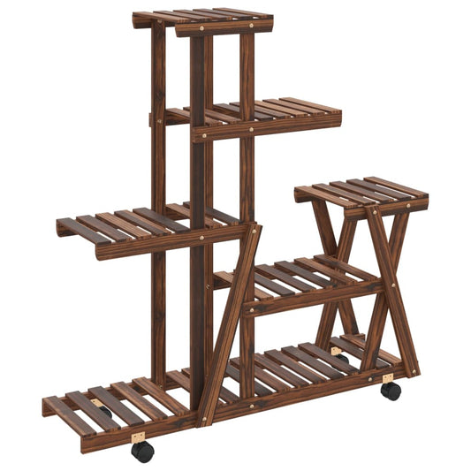 Flower Stand with Wheels 95x25x101 cm Solid Wood Fir Flower Stand with Wheels 95x25x101 cm Solid Wood Fir