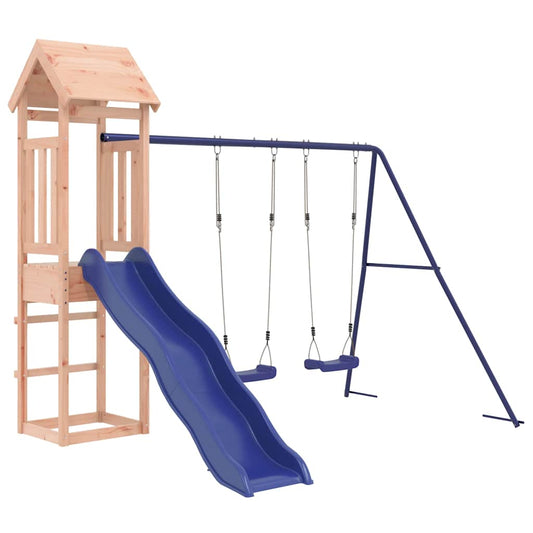 Outdoor Playset | Natural wood, Blue | Solid Douglas Fir wood | Large Outdoor Playset | Natural wood, Blue | Solid Douglas Fir wood | Large
