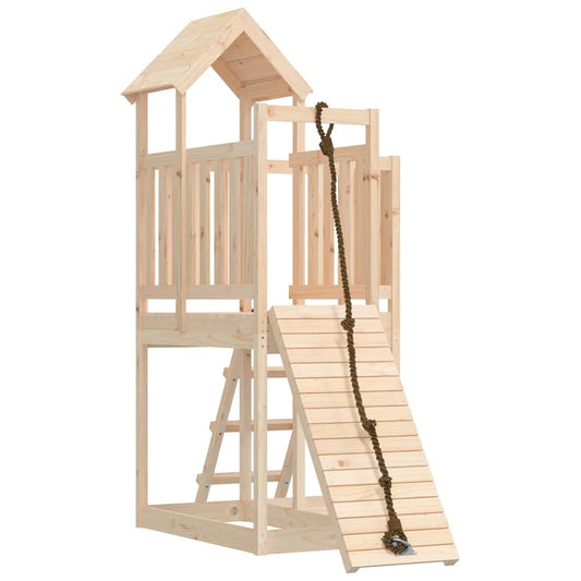 Playhouse with Climbing Wall Solid Wood Pine Playhouse with Climbing Wall Solid Wood Pine