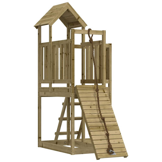 Playhouse with Climbing Wall Impregnated Wood Pine Playhouse with Climbing Wall Impregnated Wood Pine