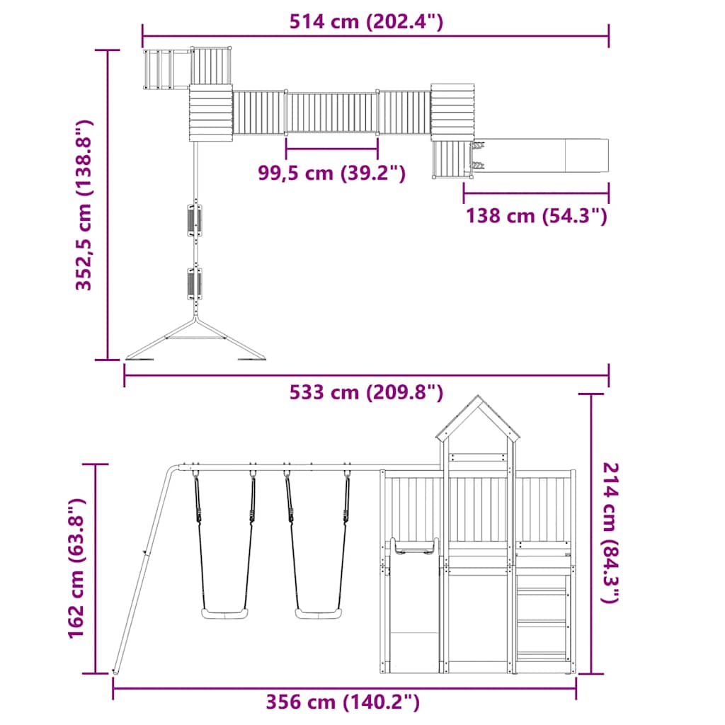 Outdoor Playset Solid Wood Douglas