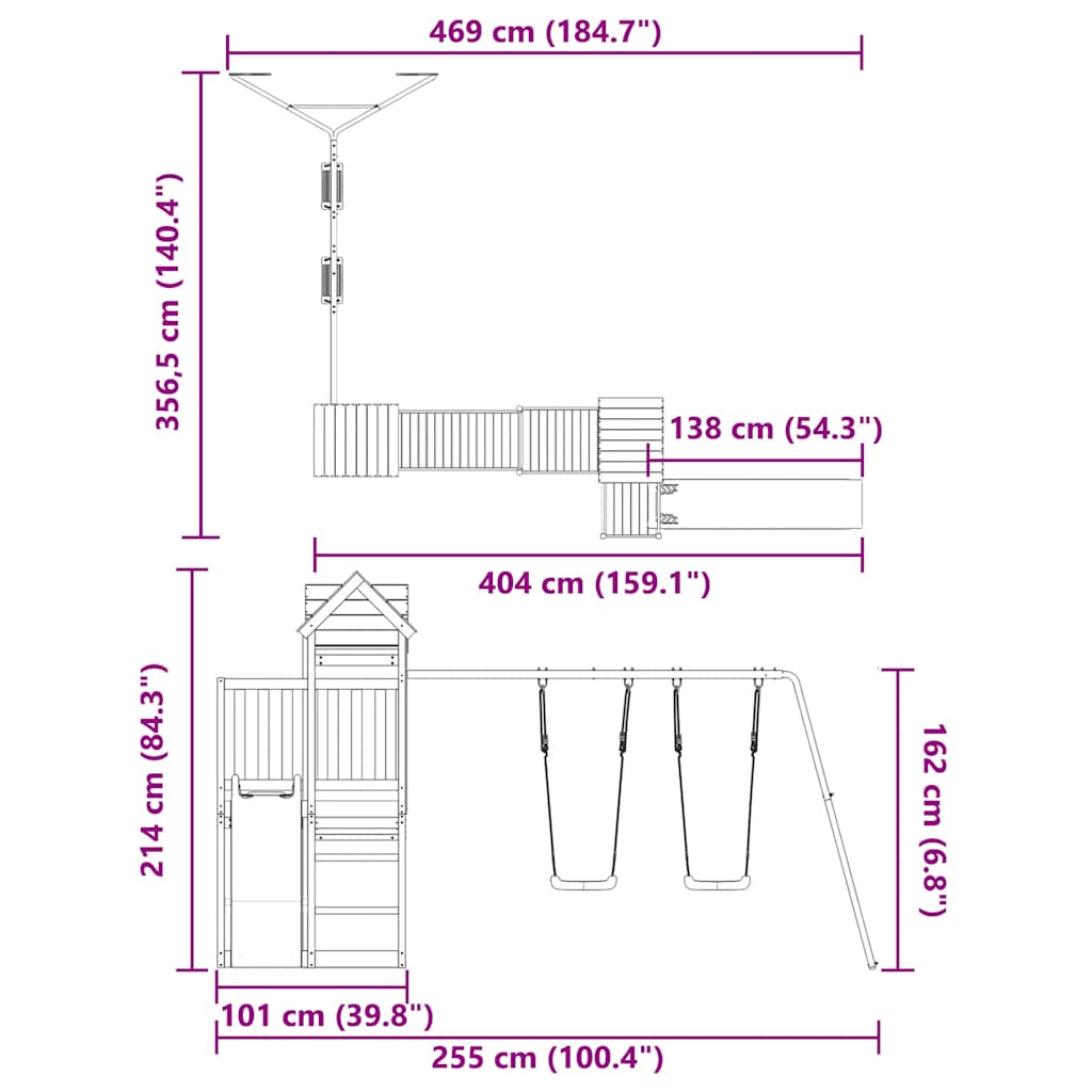 Outdoor Playset Impregnated Wood Pine