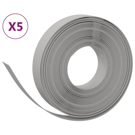 Garden Edgings 5 pcs Grey 10 m 10 cm Polyethylene Garden Edgings 5 pcs Grey 10 m 10 cm Polyethylene