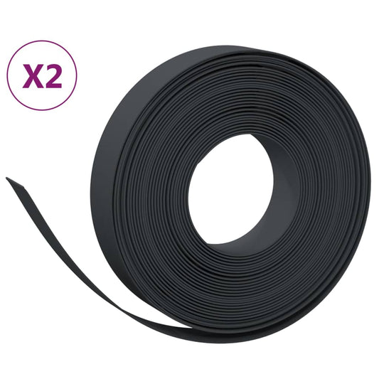 Garden Edgings 2 pcs Black 10 m 10 cm Polyethylene Garden Edgings 2 pcs Black 10 m 10 cm Polyethylene