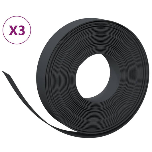 Garden Edgings 3 pcs Black 10 m 10 cm Polyethylene Garden Edgings 3 pcs Black 10 m 10 cm Polyethylene
