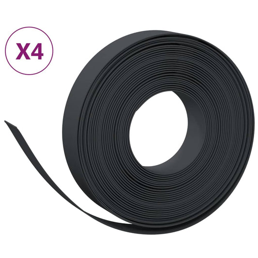 Garden Edgings 4 pcs Black 10 m 10 cm Polyethylene Garden Edgings 4 pcs Black 10 m 10 cm Polyethylene