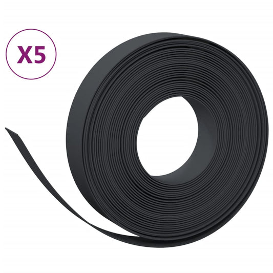 Garden Edgings 5 pcs Black 10 m 10 cm Polyethylene Garden Edgings 5 pcs Black 10 m 10 cm Polyethylene