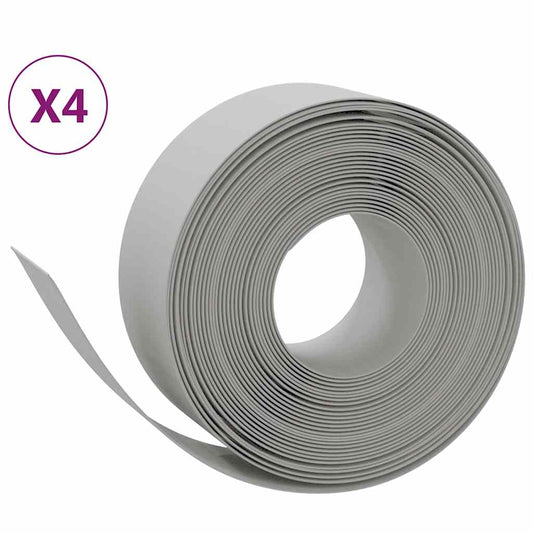 Garden Edgings 4 pcs Grey 10 m 20 cm Polyethylene Garden Edgings 4 pcs Grey 10 m 20 cm Polyethylene