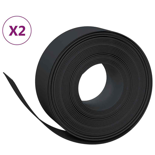 Garden Edgings 2 pcs Black 10 m 20 cm Polyethylene Garden Edgings 2 pcs Black 10 m 20 cm Polyethylene