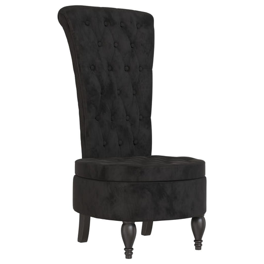 High Back Chair Black Velvet Button Design High Back Chair Black Velvet Button Design