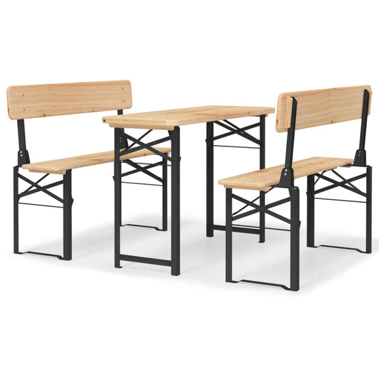 3 Piece Folding Beer Table Set Solid Wood Fir 3 Piece Folding Beer Table Set Solid Wood Fir