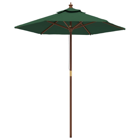 Garden Parasol with Wooden Pole Green 196x231 cm Garden Parasol with Wooden Pole Green 196x231 cm