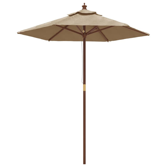 Garden Parasol with Wooden Pole Taupe 196x231 cm Garden Parasol with Wooden Pole Taupe 196x231 cm