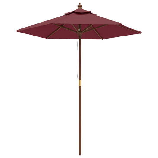 Garden Parasol with Wooden Pole Bordeaux Red 196x231 cm Garden Parasol with Wooden Pole Bordeaux Red 196x231 cm