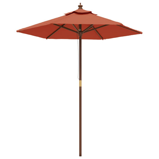 Garden Parasol with Wooden Pole Terracotta 196x231 cm Garden Parasol with Wooden Pole Terracotta 196x231 cm