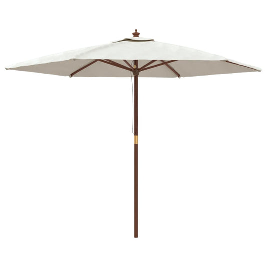 Garden Parasol with Wooden Pole Sand 299x240 cm Garden Parasol with Wooden Pole Sand 299x240 cm