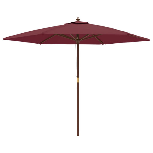 Garden Parasol with Wooden Pole Bordeaux Red 299x240 cm Garden Parasol with Wooden Pole Bordeaux Red 299x240 cm