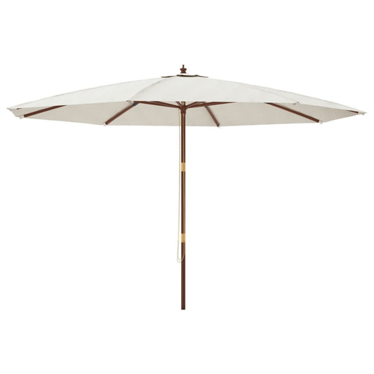 Garden Parasol with Wooden Pole Sand 400x273 cm Garden Parasol with Wooden Pole Sand 400x273 cm