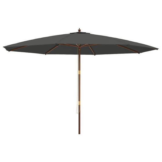 Garden Parasol with Wooden Pole Anthracite 400x273 cm Garden Parasol with Wooden Pole Anthracite 400x273 cm