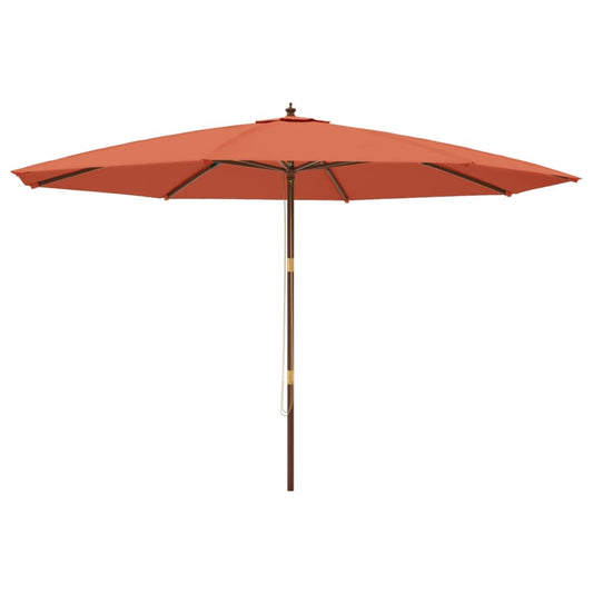 Garden Parasol with Wooden Pole Terracotta 400x273 cm Garden Parasol with Wooden Pole Terracotta 400x273 cm