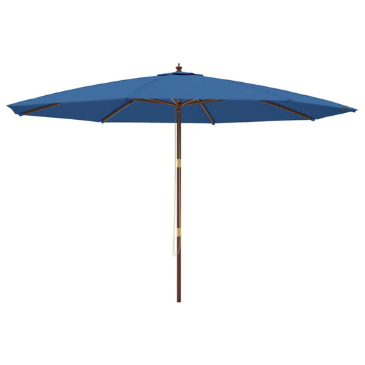 Garden Parasol with Wooden Pole Azure Blue 400x273 cm Garden Parasol with Wooden Pole Azure Blue 400x273 cm