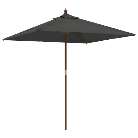 Garden Parasol with Wooden Pole Anthracite 198x198x231 cm Garden Parasol with Wooden Pole Anthracite 198x198x231 cm