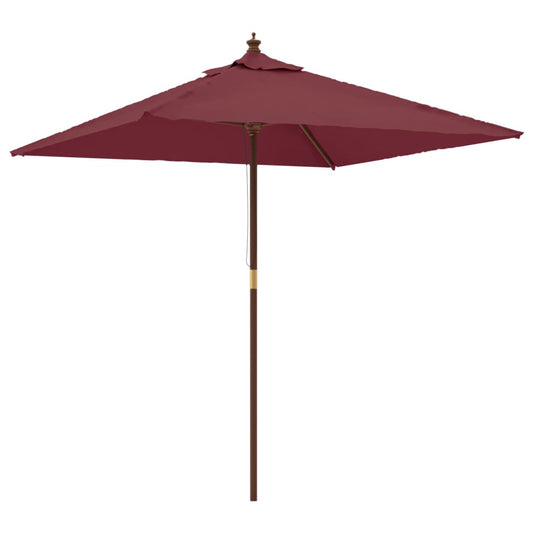 Garden Parasol with Wooden Pole Bordeaux Red 198x198x231 cm Garden Parasol with Wooden Pole Bordeaux Red 198x198x231 cm
