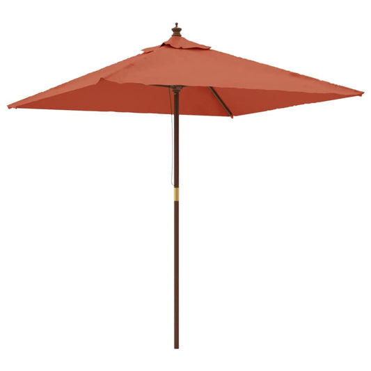 Garden Parasol with Wooden Pole Terracotta 198x198x231 cm Garden Parasol with Wooden Pole Terracotta 198x198x231 cm