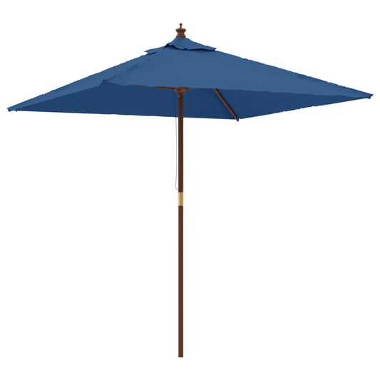 Garden Parasol with Wooden Pole Azure Blue 198x198x231 cm Garden Parasol with Wooden Pole Azure Blue 198x198x231 cm