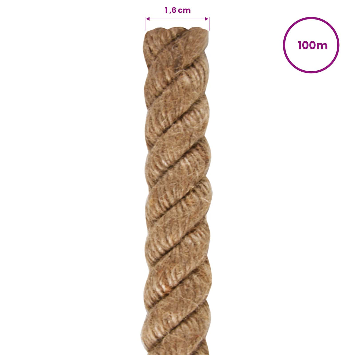 Jute Rope 100 m Long 16 mm Thick