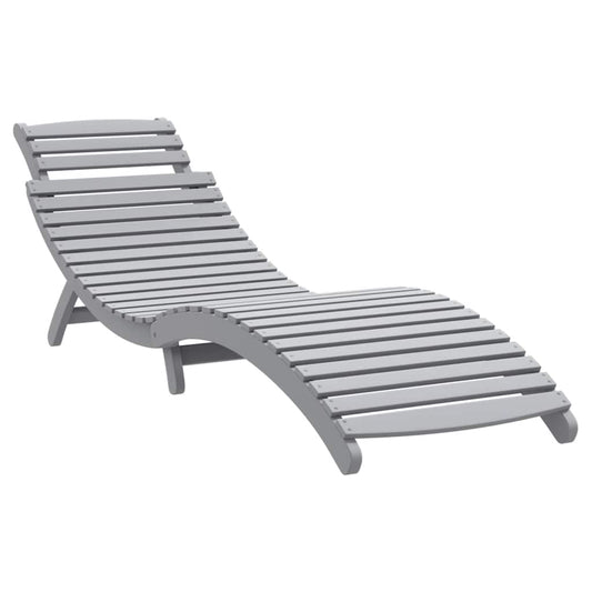 Sun Lounger Grey 184x55x64 cm Solid Wood Acacia Sun Lounger Grey 184x55x64 cm Solid Wood Acacia
